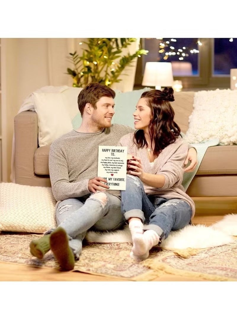 بطاقة معايدة عيد ميلاد مضحكة ورومانسية للزوج/الحبيب - بطاقة معايدة عيد ميلاد فكاهية رائعة مع ظرف، هدية جميلة للرجال (ورق فاخر غير لامع، فارغة من الداخل) - Image 5